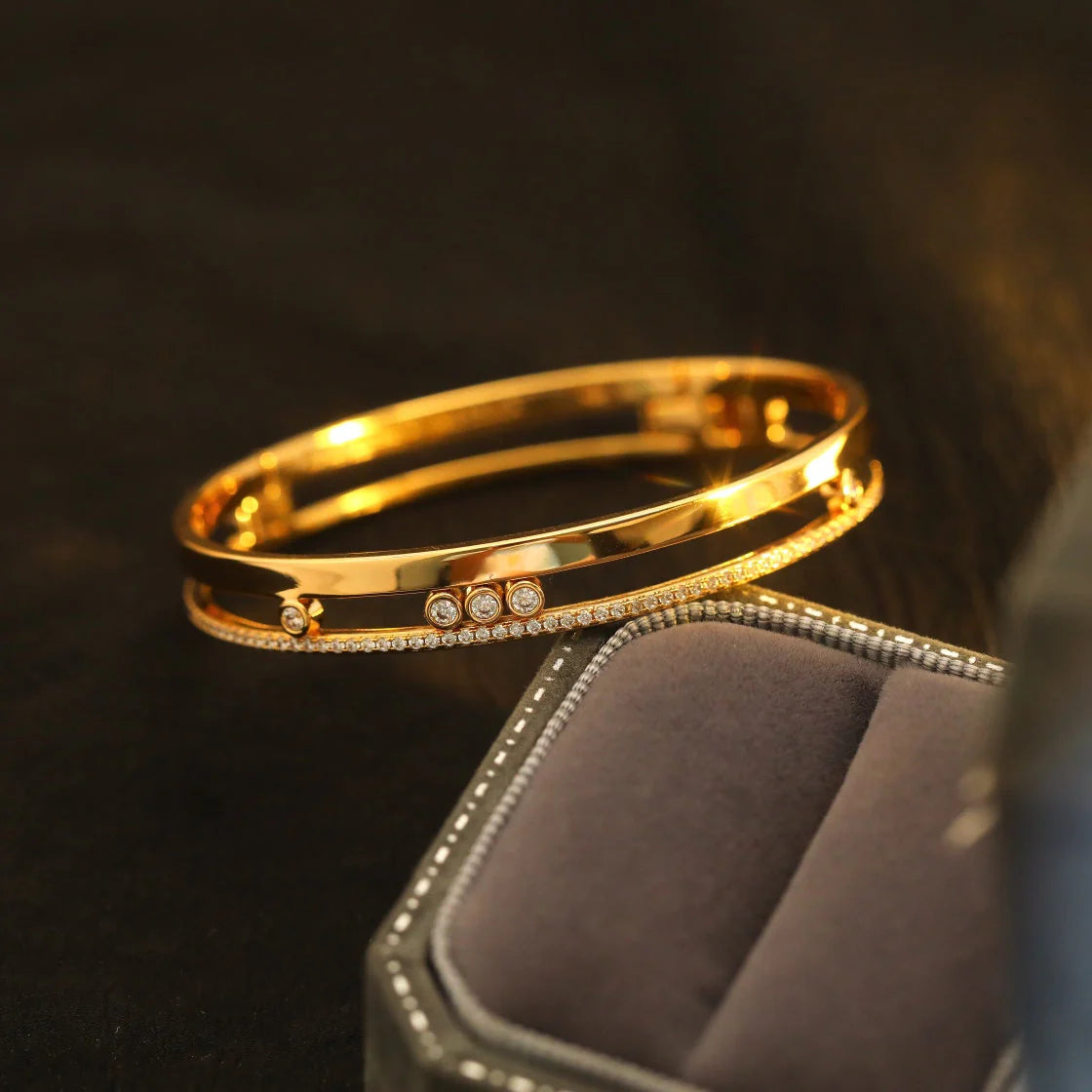 [OAKJURI Jewelry]Move Romane Diamond Bangle Bracelet