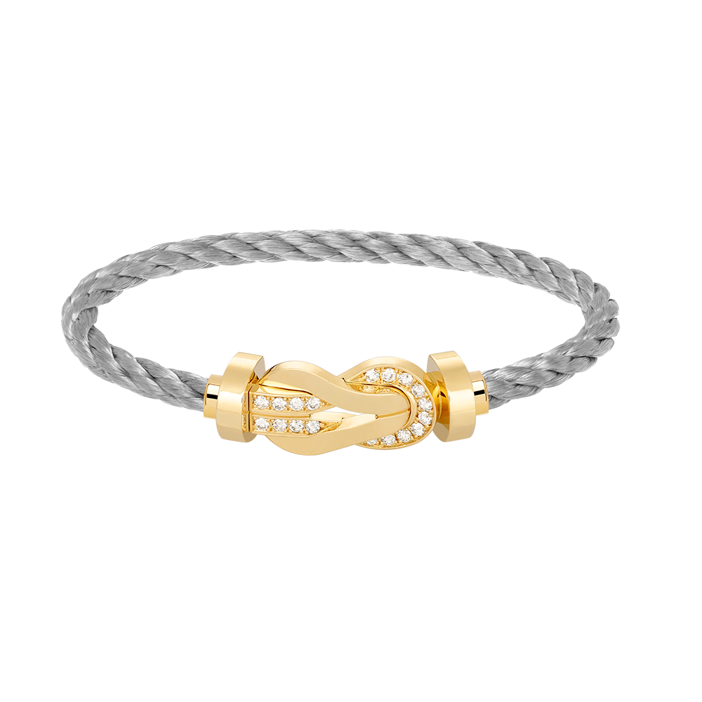 [OAKJURI Jewelry]CHANCE LARGE 8 FIGURE BUCKLE HALF DIAMOND BRACELET GOLD