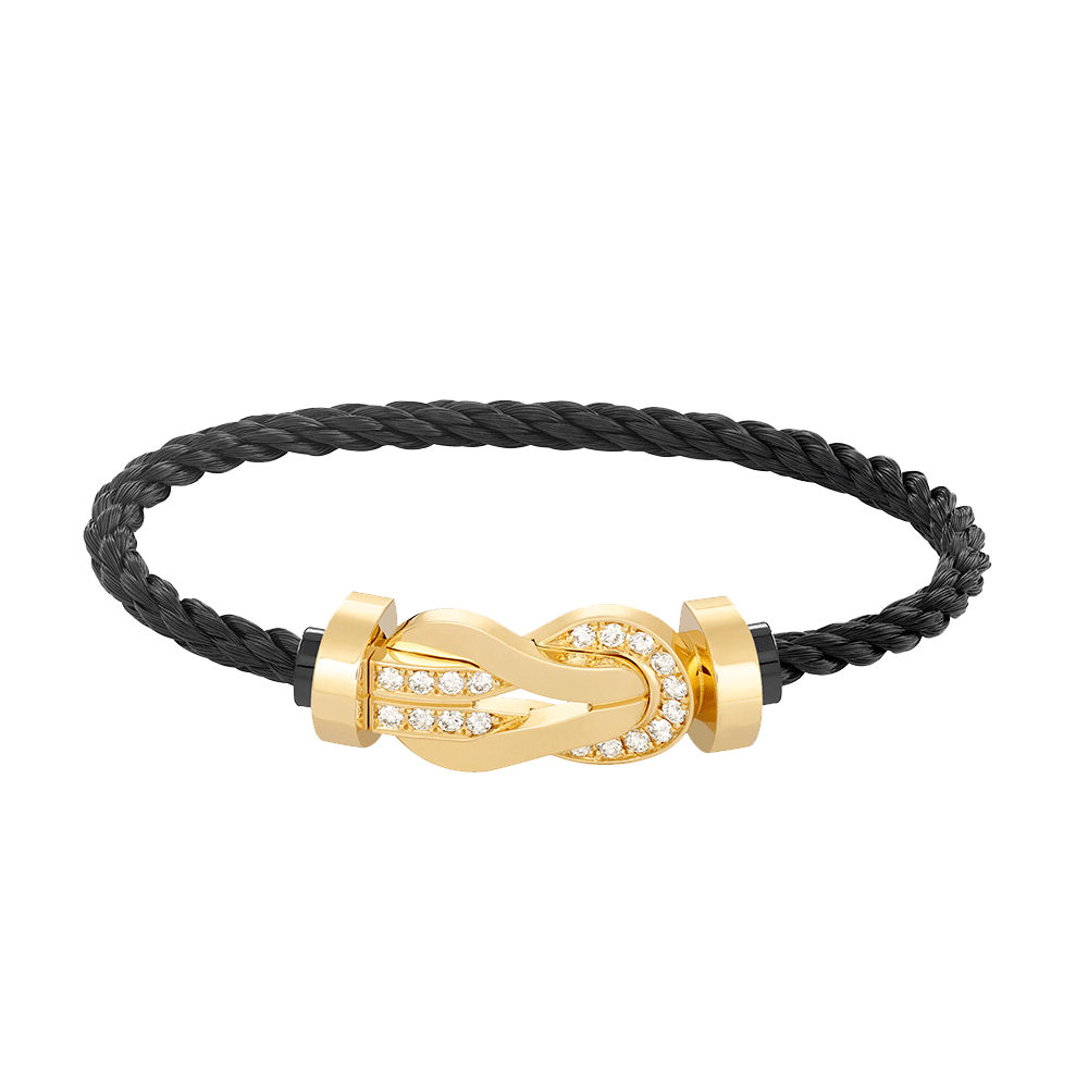[OAKJURI Jewelry]CHANCE LARGE 8 FIGURE BUCKLE HALF DIAMOND BRACELET GOLD