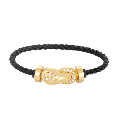 [OAKJURI Jewelry]CHANCE LARGE 8 FIGURE BUCKLE HALF DIAMOND BRACELET GOLD