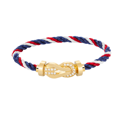 [OAKJURI Jewelry]CHANCE LARGE 8 FIGURE BUCKLE HALF DIAMOND BRACELET GOLD