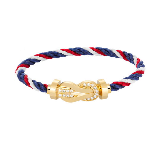 [OAKJURI Jewelry]CHANCE LARGE 8 FIGURE BUCKLE HALF DIAMOND BRACELET GOLD