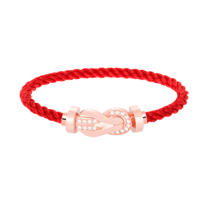 [OAKJURI Jewelry]CHANCE LARGE 8 FIGURE BUCKLE HALF DIAMOND BRACELET ROSE GOLD