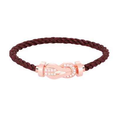 [OAKJURI Jewelry]CHANCE LARGE 8 FIGURE BUCKLE HALF DIAMOND BRACELET ROSE GOLD