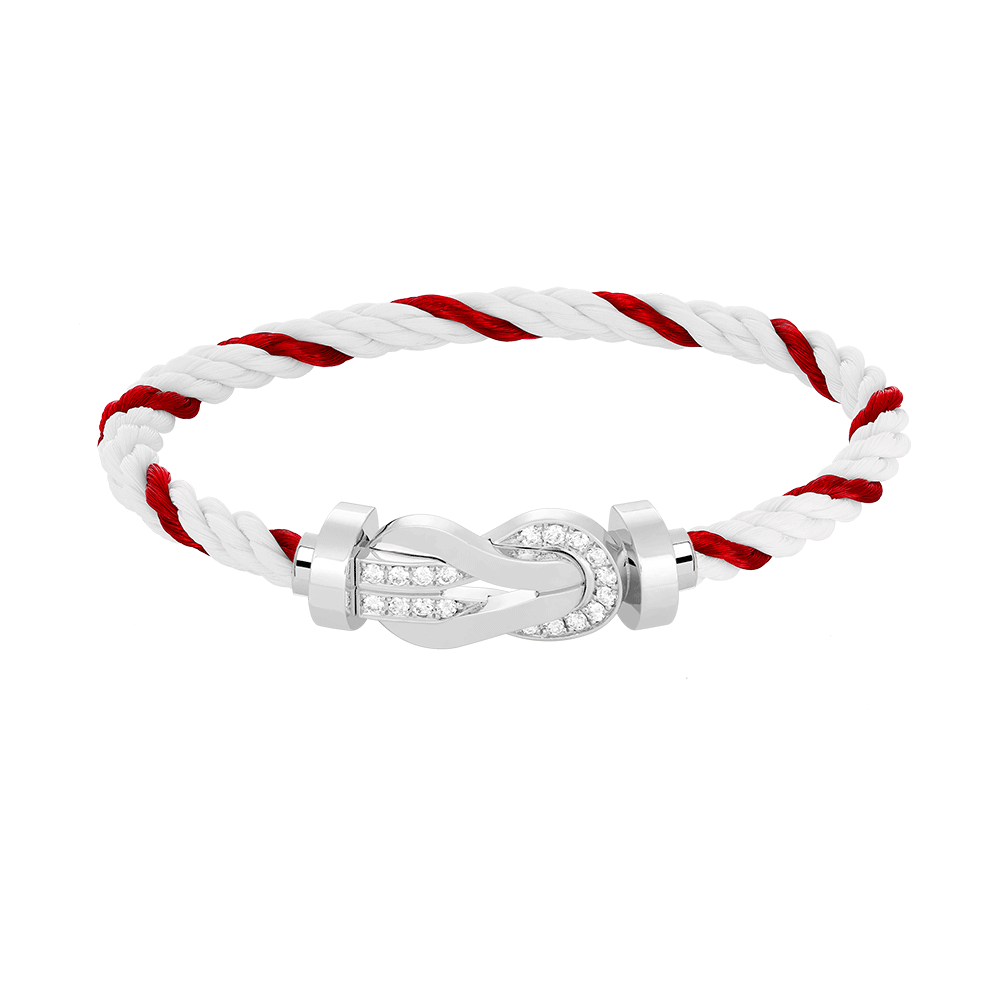 [OAKJURI Jewelry]CHANCE LARGE 8 FIGURE BUCKLE HALF DIAMOND BRACELET SILVER
