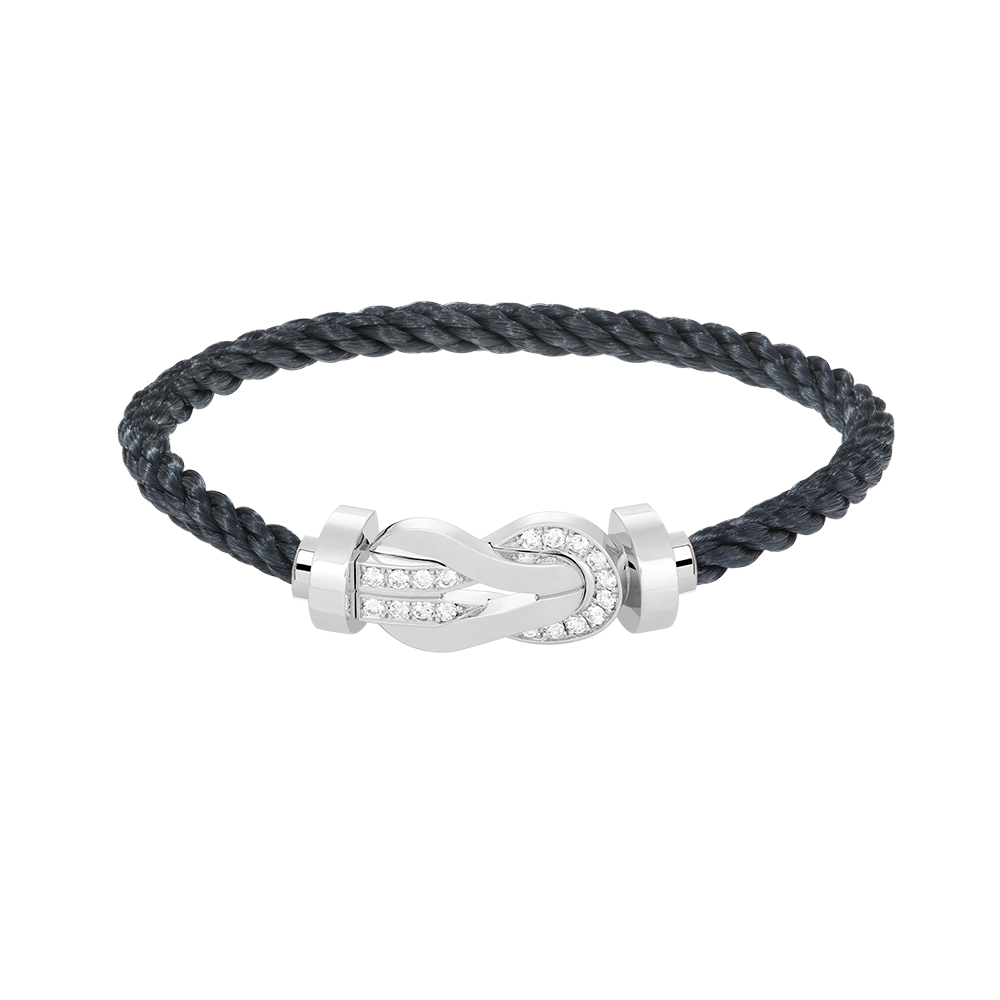 [OAKJURI Jewelry]CHANCE LARGE 8 FIGURE BUCKLE HALF DIAMOND BRACELET SILVER