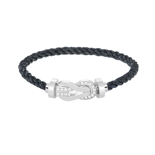 [OAKJURI Jewelry]CHANCE LARGE 8 FIGURE BUCKLE HALF DIAMOND BRACELET SILVER