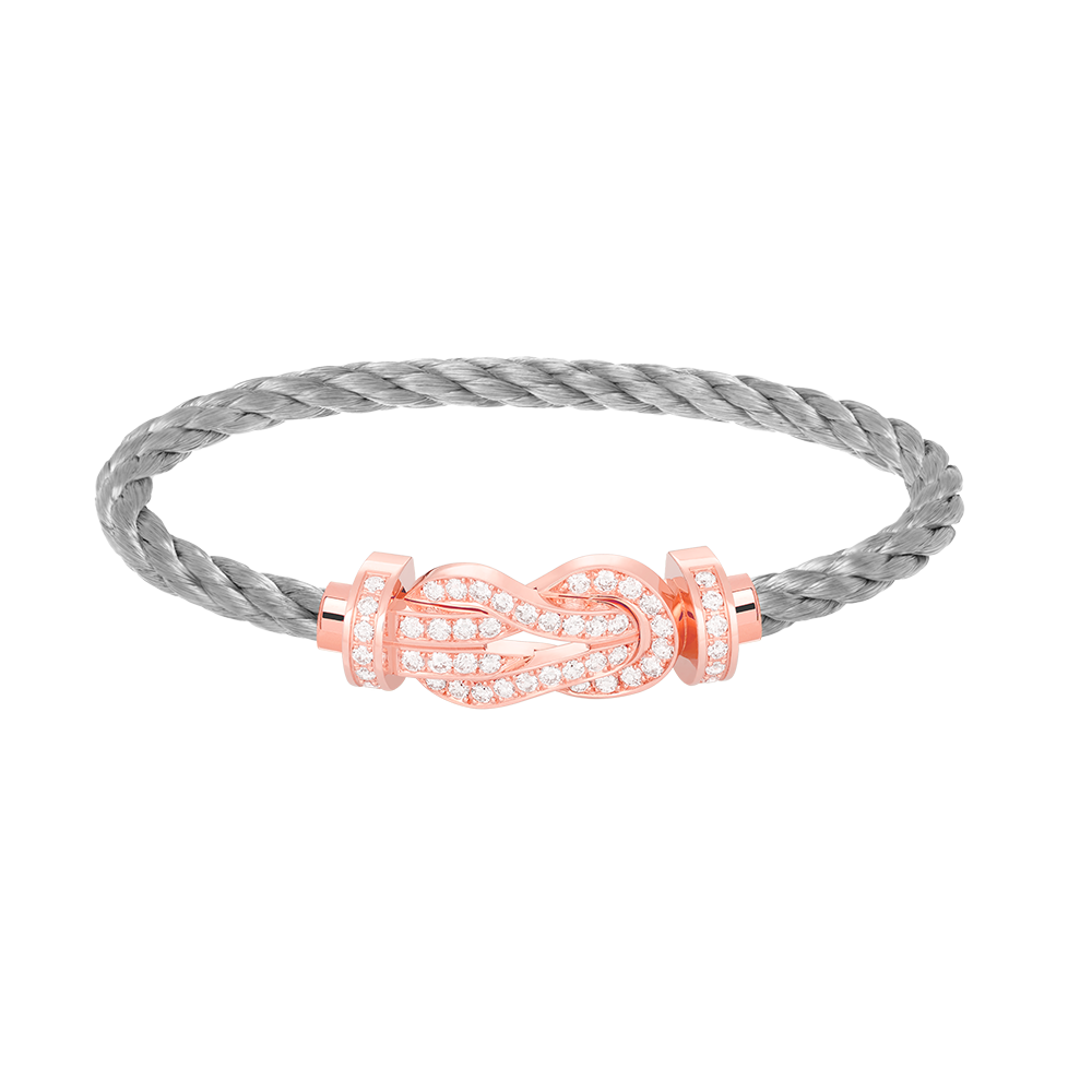 [OAKJURI Jewelry]CHANCE LARGE 8 FIGURE BUCKLE FULL DIAMOND BRACELET ROSE GOLD
