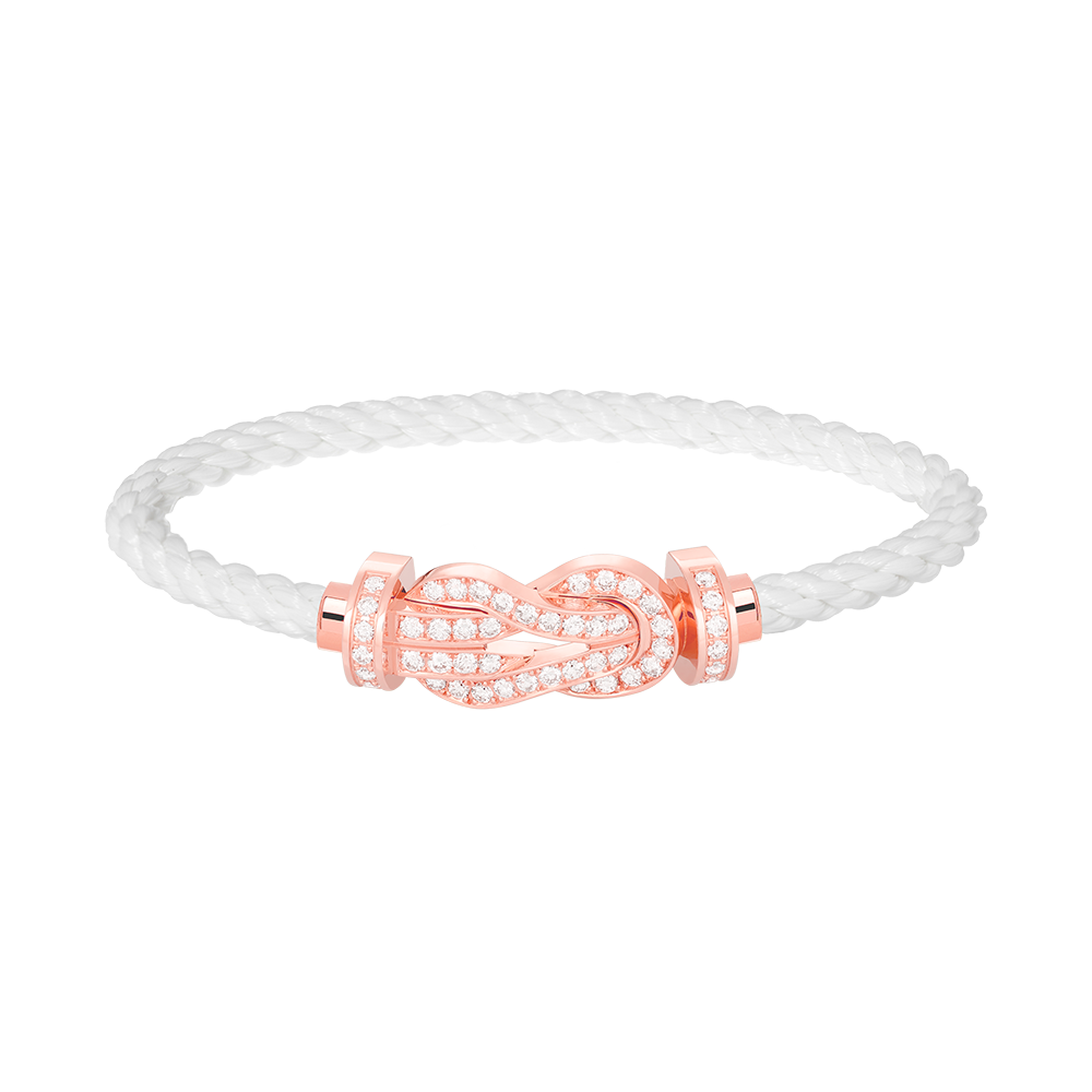 [OAKJURI Jewelry]CHANCE LARGE 8 FIGURE BUCKLE FULL DIAMOND BRACELET ROSE GOLD