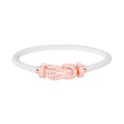 [OAKJURI Jewelry]CHANCE LARGE 8 FIGURE BUCKLE FULL DIAMOND BRACELET ROSE GOLD