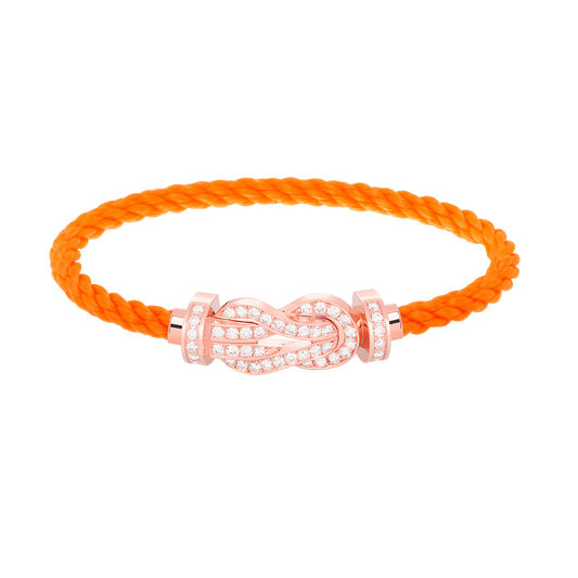 [OAKJURI Jewelry]CHANCE LARGE 8 FIGURE BUCKLE FULL DIAMOND BRACELET ROSE GOLD