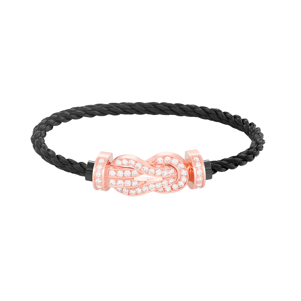 [OAKJURI Jewelry]CHANCE LARGE 8 FIGURE BUCKLE FULL DIAMOND BRACELET ROSE GOLD