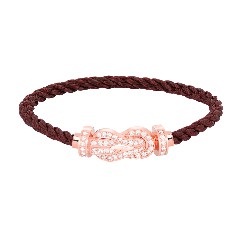 [OAKJURI Jewelry]CHANCE LARGE 8 FIGURE BUCKLE FULL DIAMOND BRACELET ROSE GOLD