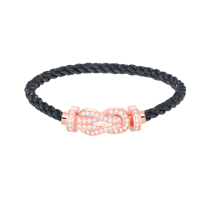 [OAKJURI Jewelry]CHANCE LARGE 8 FIGURE BUCKLE FULL DIAMOND BRACELET ROSE GOLD