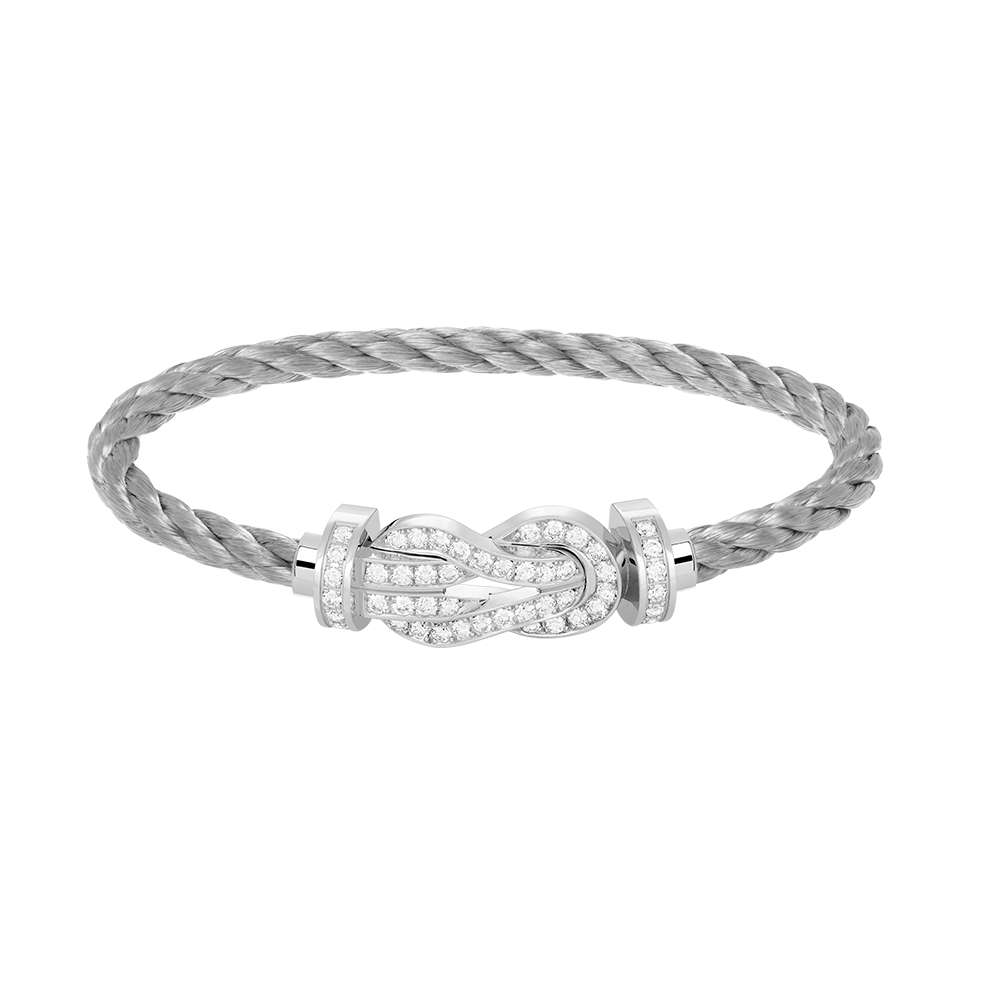 [OAKJURI Jewelry]CHANCE LARGE 8 FIGURE BUCKLE FULL DIAMOND BRACELET SILVER