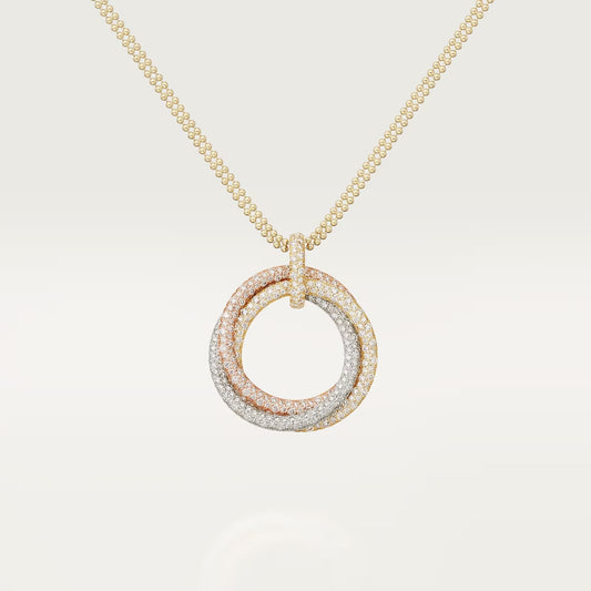 [OAKJURI Jewelry] TRINITY LARGE FULL DIAMOND  NECKLACE
