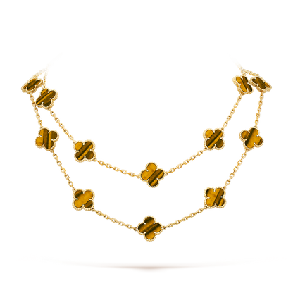 [OAKJURI Jewelry]CLOVER 20 MOTIFS TIGER EYE ROSE GOLD