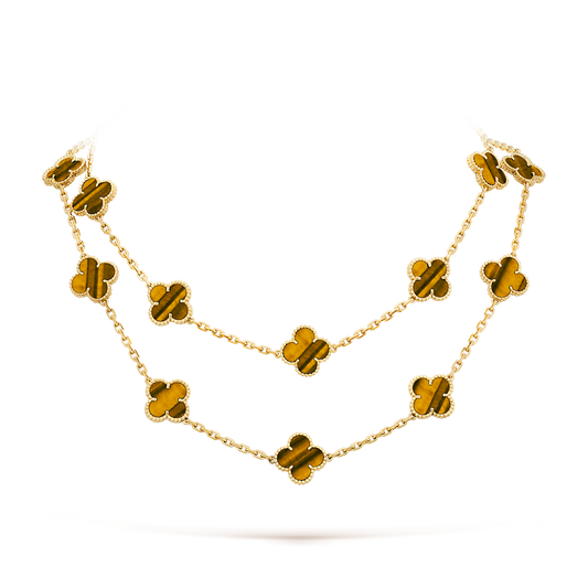 [OAKJURI Jewelry]CLOVER 20 MOTIFS TIGER EYE ROSE GOLD