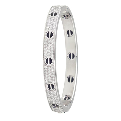 [OAKJURI Jewelry] LOVE BRACELET 6.1MM DIAMOND-PAVED CERAMIC