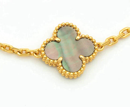 [OAKJURI Jewelry] CLOVER 5 MOTIF GRAY MOP BRACELET COLLECTION