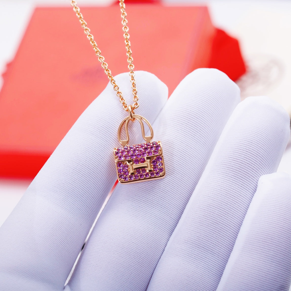 [OAKJURI Jewelry]CONSTANCE PEDANT PURPLE DIAMOND NECKLACE