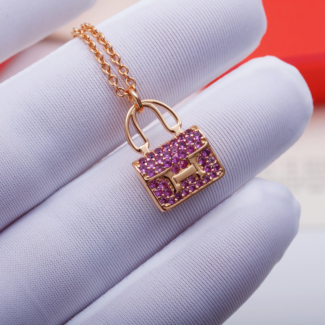 [OAKJURI Jewelry]CONSTANCE PEDANT PURPLE DIAMOND NECKLACE