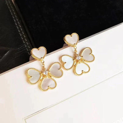 [OAKJURI Jewelry]CLOVER SWEET WHITE MOP EARRINGS