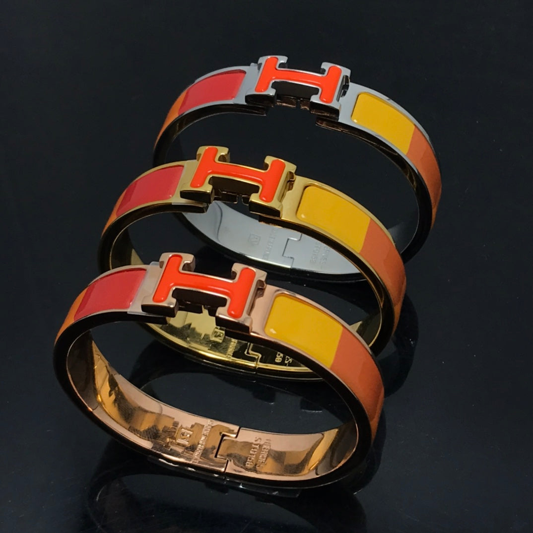 [OAKJURI Jewelry]H BRACELET ORANGE RAINBOW CERAMIC