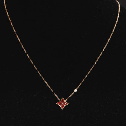 [OAKJURI Jewelry]STAR NECKLACE PINK GOLD 1 DIAMOND