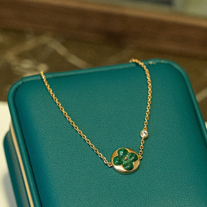 [OAKJURI Jewelry]SUN MALACHITE 1 DIAMOND PINK GOLD BRACELET