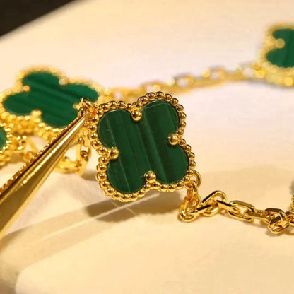 [OAKJURI Jewelry] CLOVER 5 MOTIF MALACHITE BRACELET COLLECTION