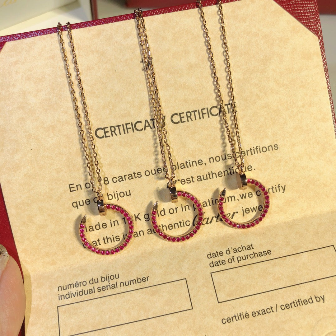[OAKJURI Jewelry] JUSTE NECKLACE RED FULL DIAMONDS