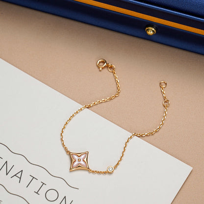 [OAKJURI Jewelry]STAR 1 DIAMOND PINK GOLD BRACELET
