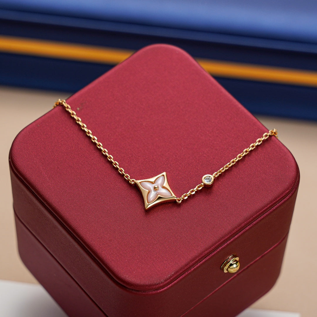 [OAKJURI Jewelry]STAR 1 DIAMOND PINK GOLD BRACELET