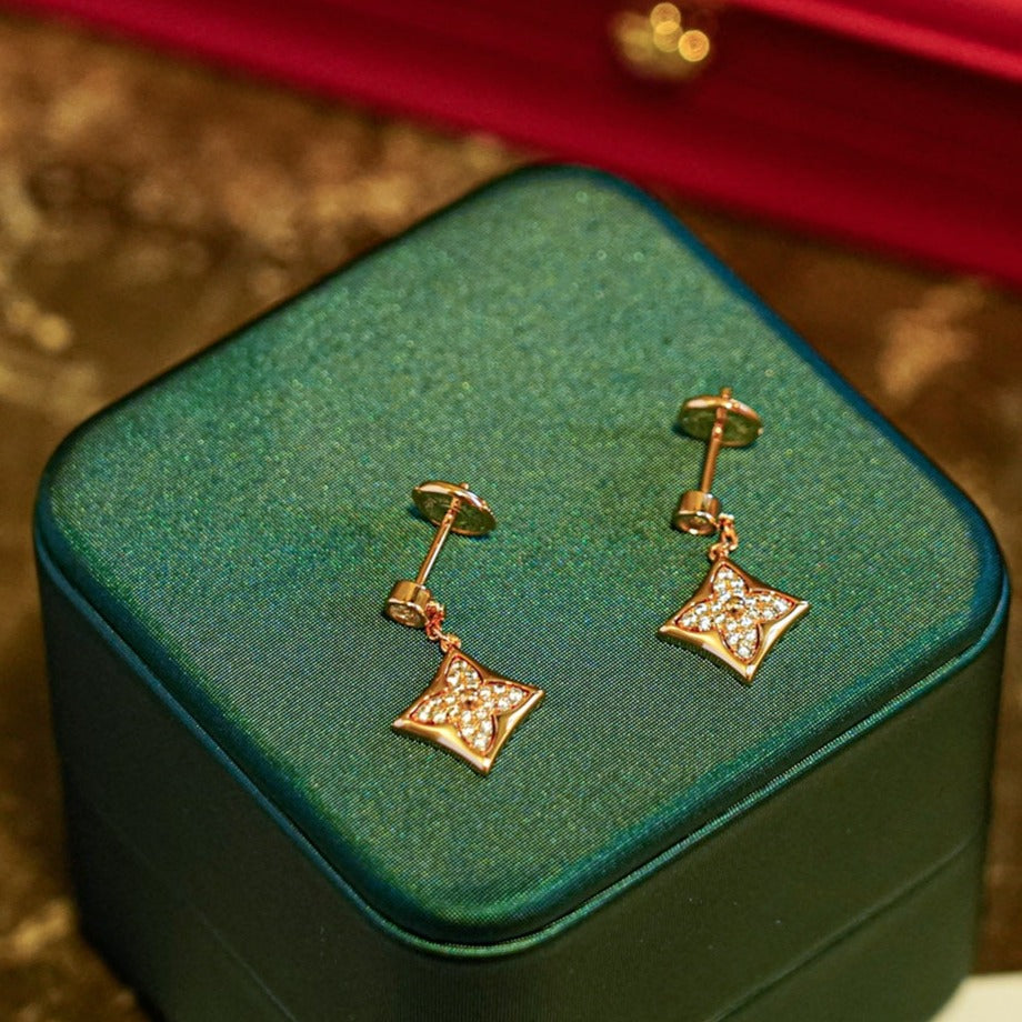 [OAKJURI Jewelry]STAR DIAMONDS EARRINGS GOLD