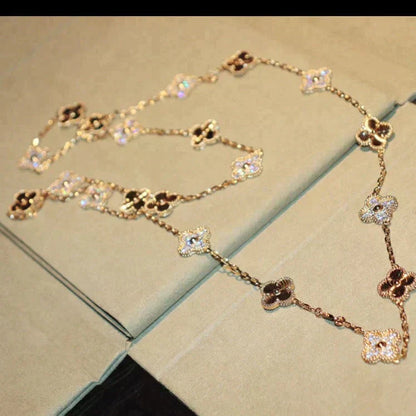 [OAKJURI Jewelry]CLOVER 20 MOTIFS LASER DIAMOND NECKLACE