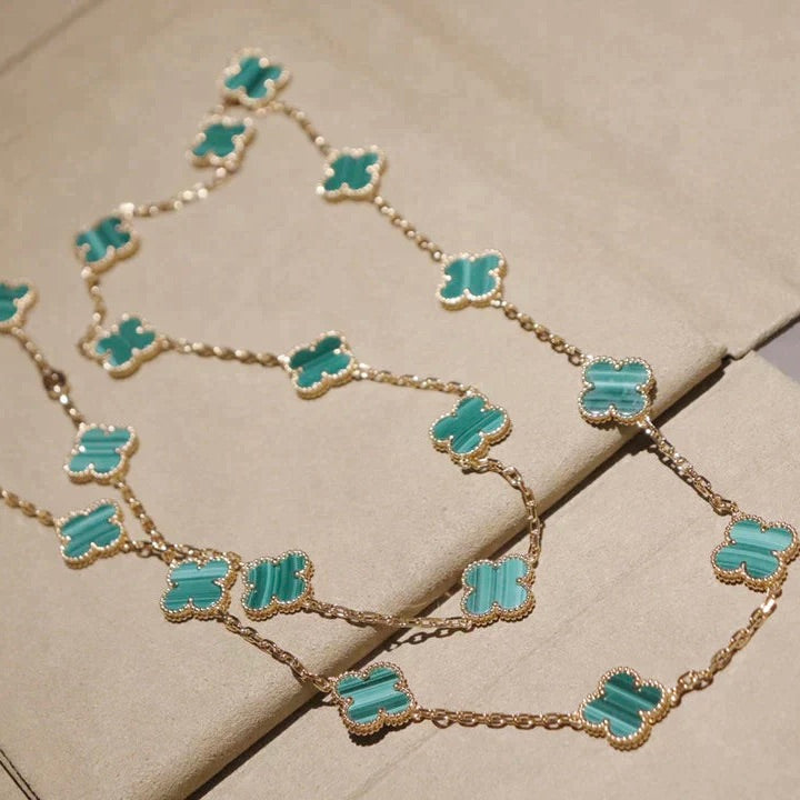 [OAKJURI Jewelry]CLOVER 20 MOTIFS MALACHITE GOLD