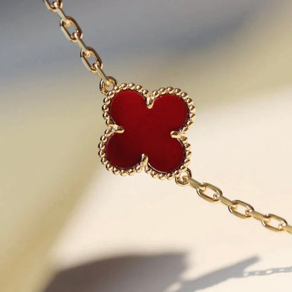 [OAKJURI Jewelry]CLOVER 20 MOTIFS CARNELIAN NECKLACE
