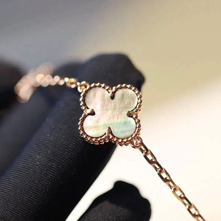 [OAKJURI Jewelry]CLOVER 20 MOTIFS DARK MOP DIAMOND  NECKLACE
