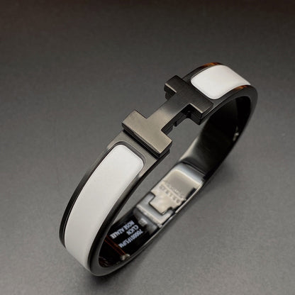 [OAKJURI Jewelry]H BRACELET 12MM BLACK WHITE CERAMIC