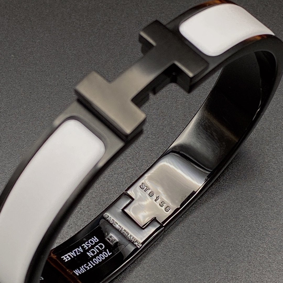 [OAKJURI Jewelry]H BRACELET 12MM BLACK WHITE CERAMIC