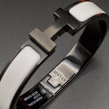 [OAKJURI Jewelry]H BRACELET 12MM BLACK WHITE CERAMIC
