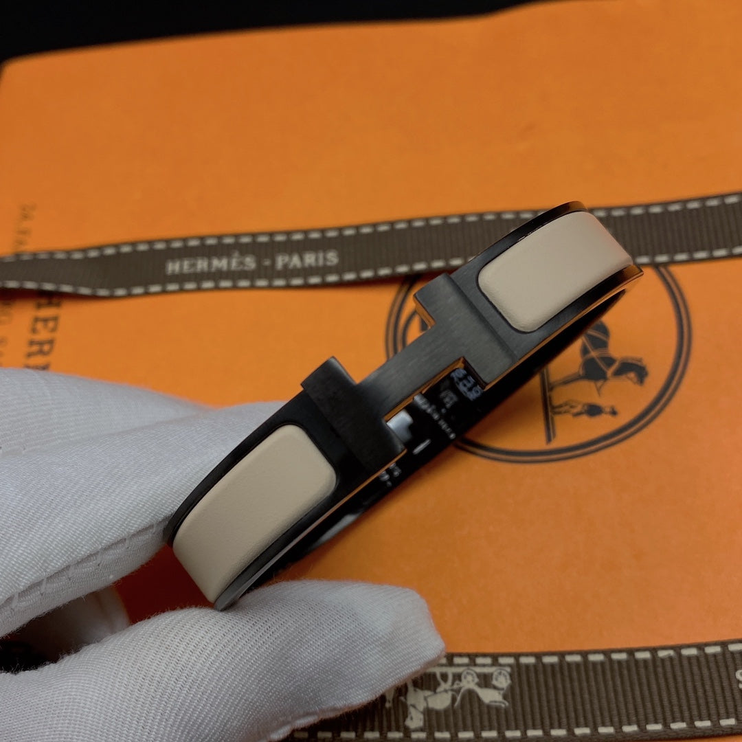 [OAKJURI Jewelry]H BRACELET 12MM BLACK BEIGE CERAMIC
