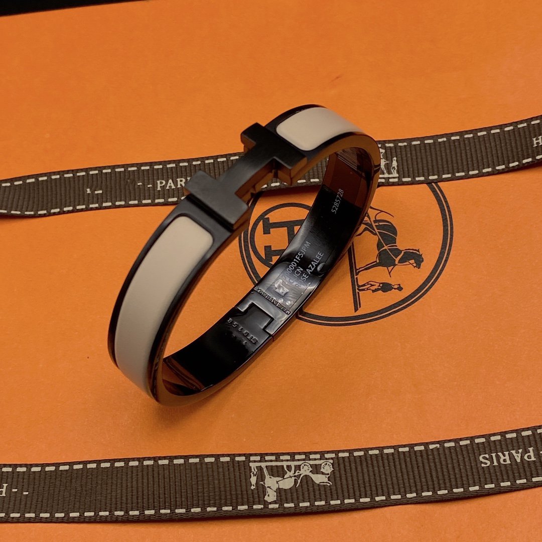 [OAKJURI Jewelry]H BRACELET 12MM BLACK BEIGE CERAMIC