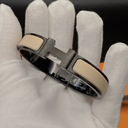 [OAKJURI Jewelry]H BRACELET 12MM BLACK BEIGE CERAMIC