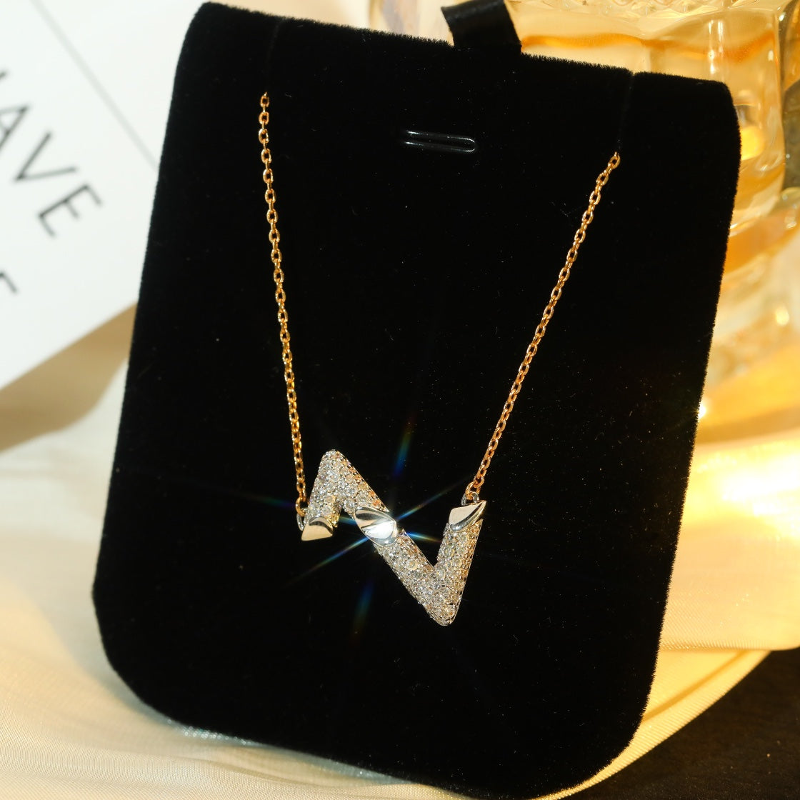 [OAKJURI Jewelry]VOLT SILVER DIAMOND PEDANT NECKLACE