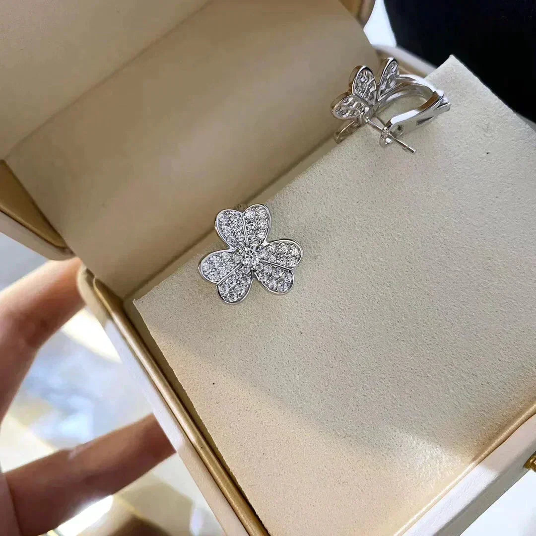[OAKJURI Jewelry]CLOVER COMOS DIAMOND EARRINGS SILVER