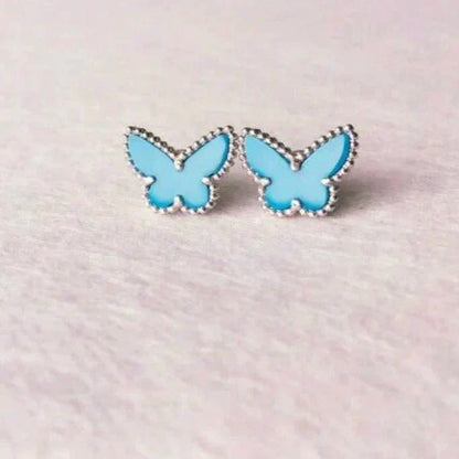 [OAKJURI Jewelry]BUTTERFLY TURQUOISE EARRINGS SILVER