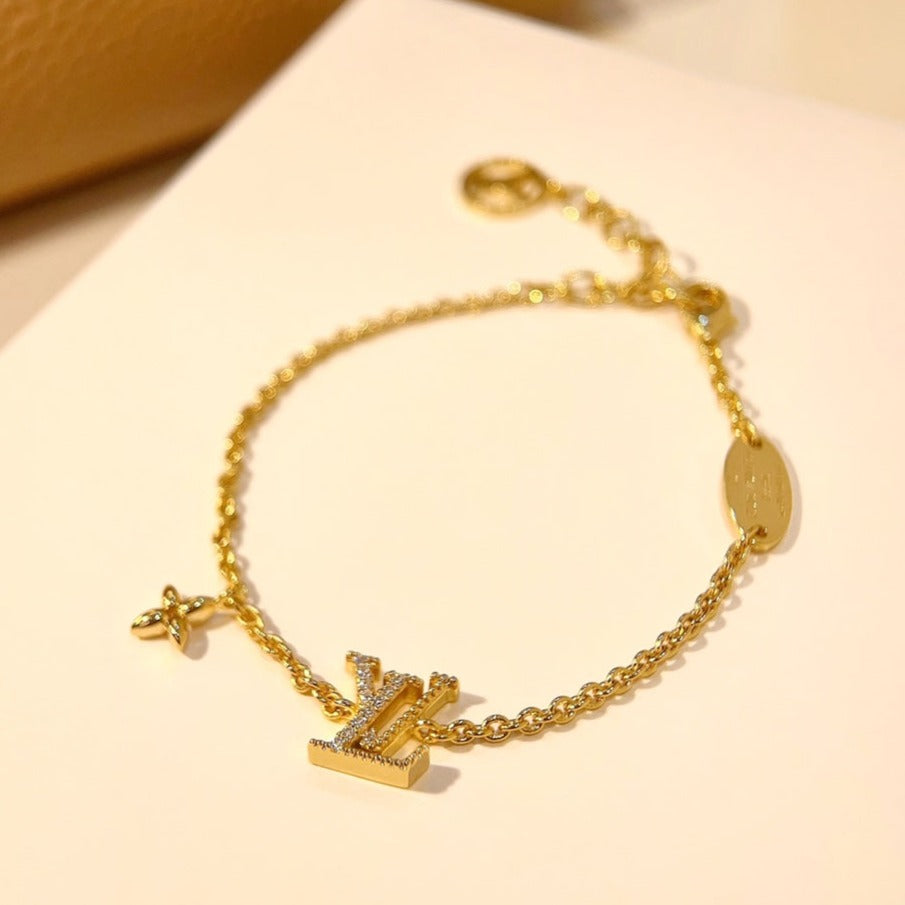[OAKJURI Jewelry]LOGO STAR MOTIF GOLD BRACELET