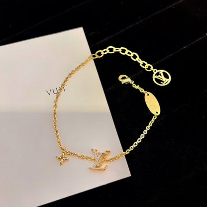 [OAKJURI Jewelry]LOGO STAR MOTIF GOLD BRACELET